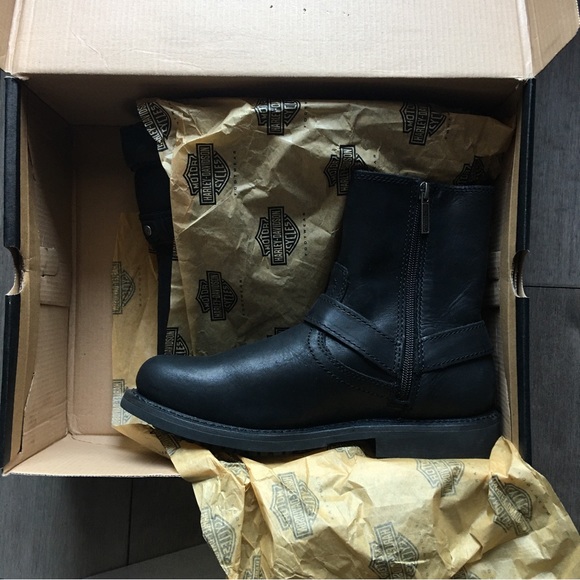 NEW Harley Davidson Men's SCOUT Black LTHR Motorcycle Riding Boots D9526… - Picture 14 of 15